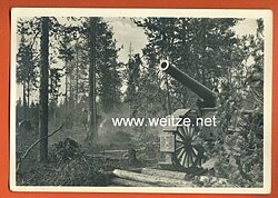 Waffen-SS - Propaganda-Postkarte - " Kampf der SS-Gebirgsdivision ' Nord ' in Karelien " - Finnische Artillerie