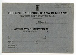 III. Reich - Präfektur der Stadt Mailand ( Italien ) - Dienstausweis