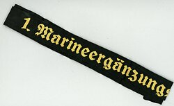Kriegsmarine Mützenband "1. Marineergänzungsabteilung 1."