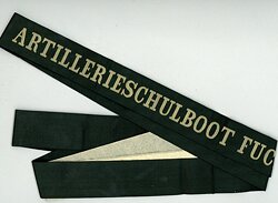Reichsmarine Mützenband "Artillerieschulboot Fuchs"