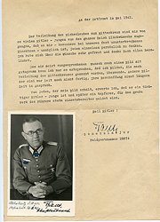 Heer - Faksimileunterschrift von Ritterkreuzträger Generalmajor Hans Traut