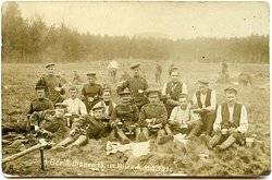 Foto, 1.Beritt.Ulanen 15. im Biwack 1916