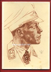 Luftwaffe - Willrich farbige Propaganda-Postkarte - Ritterkreuzträger Major Helmut Wick
