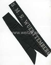 Kaiserliche Marine Mützenband "S.M.S. Wuerttemberg" in Silber