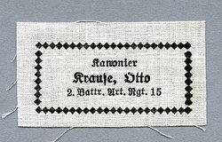 Wehrmacht Heer - gedrucktes Namensetikett für die Uniform