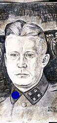 Glasplatten für eine Portraitzeichnung des Waffen-SS