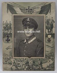 Braunschweig 1. Weltkrieg Infanterie-Regiment Nr. 92 grosses Erinnerungsfoto eines Soldaten mit 3 aufgelegten Auszeichnungen