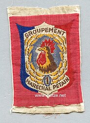 Frankreich 2.Weltkrieg Vichy Regierung, Stoffabzeichen für die Jugendbewegung, "Chantier de Jeunesse Groupement 1 Maréchal Pétain"