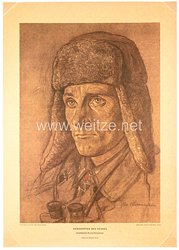 Willrich farbiges Plakat aus der Serie - " Vorkämpfer des Heeres " - Oberfeldwebel Georg Heinzmann - Ritterkreuzträger