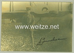1. Weltkrieg Fliegertruppe - Originalunterschrift des Pour le Mérite Trägers Oberleutnant Max Immelmann