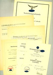 Luftwaffe - Urkundengruppe eines Obergefreiten und späteren Unteroffiziers im Flakregiment 14
