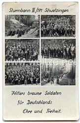 SA - Propaganda-Postkarte - " Sturmbann III/171 Schwetzingen - Hitlers braune Soldaten für Deutschlands Ehre und Freiheit. "