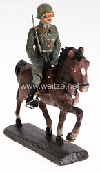 Elastolin - Heer Hauptmann zu Pferd mit Steigbügel auf Schrittpferd