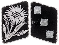Waffen-SS Paar Kragenspiegel für einen SS-Untersturmführer der 22. SS-Freiwilligen-Kavallerie-Division 