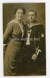 Kaiserliche Marine Foto Maschinisten-Maat mit seiner Frau