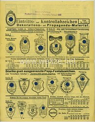 III. Reich - Verkaufsliste 174 A der Firma Rudolf Kübsch für Tagungsabzeichen, etc.