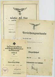 Luftwaffe - Urkundentrio für einen späteren Feldwebel der 4.Ausb.-Kp. der Luftflotten-Nachrichtenschule 1