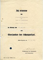 III. Reich - Originalunterschrift von Oberstleutnant der Gendarmerie Hans-Dietrich Grünwald