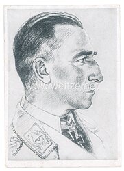 Luftwaffe - Willrich farbige Propaganda-Postkarte - Ritterkreuzträger Major Harlinghausen