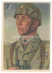 Luftwaffe - Willrich farbige Propaganda-Postkarte - Ritterkreuzträger Major Koch