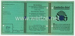 III. Reich - Landhelfer-Brief für einen Mann des Jahrgangs 1913 aus Rheinhausen