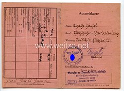 III. Reich - Ausweiskarte für einen Pflichtschüler