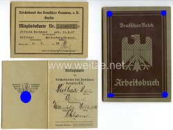 Reichsbund der Deutschen Beamten e.V. Berlin - Mitgliedskarte und Beitragskarte