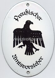 Preußen - Emailleschild " Preußischer Amtsvorsteher "