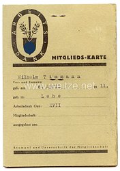 Arbeitsdank Gau 17 ( Niedersachsen-Mitte  ) - Mitgliedskarte