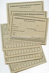 III. Reich - Ausländerbetreuung der Deutschen Arbeitsfront - Erfassungsanzeige und Beitragsquittungskarte