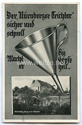 III. Reich - Propaganda-Postkarte - " Der Nürnberger Trichter sicher und schnell - Macht er die Köpfe hell. "