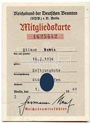 Reichsbund der Deutschen Beamten ( RDB ) e.V. Berlin - Mitgliedskarte