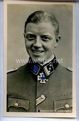 Waffen-SS - Portraitpostkarte von Ritterkreuzträger SS-Hauptsturmführer Fritz Klingenberg