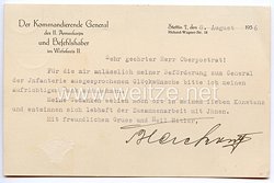 Heer - Originalunterschrift von Ritterkreuzträger General der Infanterie Johannes Blaskowitz