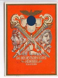 III. Reich - farbige Propaganda-Postkarte - " Tag der Deutschen Kunst München 14.-16. Juli 1939 "