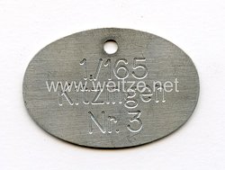 Deutsches Rotes Kreuz (DRK) Kleidermarke oder Werkzeugmarke "1/165 Kitzingen Nr.3"