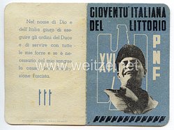 III. Reich - Italien - Partito Nazionale Fascista ( PNF ) - Mitgliedsausweis für einen Jungen des Jahrgangs 1925