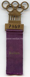 XI. Olympischen Spiele 1936 Berlin - Offizielles Teilnehmerabzeichen für einen Sportler in der Sportdisziplin Reiten