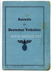 III. Reich - Ausweis der Deutschen Volksliste für eine Frau des Jahrgangs 1894 aus Narzym/Polen