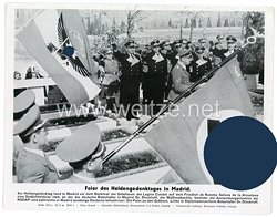 III. Reich - gedrucktes Pressefoto " Feier des Heldengedenktages in Madrid " 30.3.1944