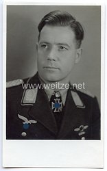 Luftwaffe - Originalunterschrift von Ritterkreuzträger Oberstleutnant Gustav Preßler