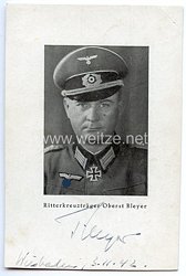 Heer - Originalunterschrift von Ritterkreuzträger Oberst Eugen-Heinrich Bleyer