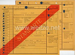 Sicherheitsdienst des Reichsführers SS ( SD ) - zwei SS-Stammkarten für einen Kriminalbeamten der SD-Dienststelle Kriminalpolizeistelle Koblenz