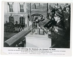 III. Reich - gedrucktes Pressefoto " Am Jahrestag der Heimkehr der Ostmark ins Reich " 16.3.1942