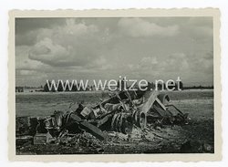 Wehrmacht Heer Foto, zerstörter Panzer