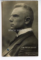 III. Reich - Portraitpostkarte von Dr. Artur Dinter ( deutscher antisemitischer Schriftsteller, Gründer der Deutschen Volkskirche und völkischer Politiker )