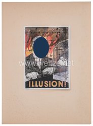 III. Reich Widerstand : Plakatentwurf eines Antifaschisten "Hitlers Illusion vom Frieden", datiert 1943