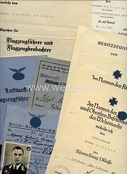 Luftwaffe - Dokumenten- und Fotogruppe für einen späteren Hauptmann der Frontflieger-Sammelgruppe Quedlinburg