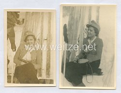 Wehrmacht Heer Fotos, Frau mit Einheitsfeldmütze
