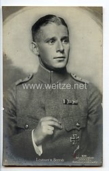 Fliegerei 1. Weltkrieg - Fotopostkarte  - Deutsche Fliegerhelden " Leutnant von Bertrab "